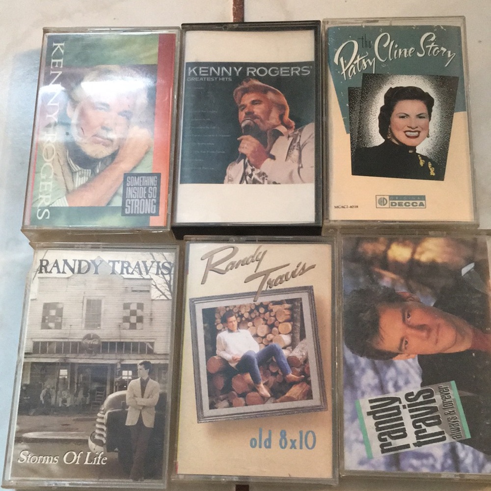 Six country music cassettes